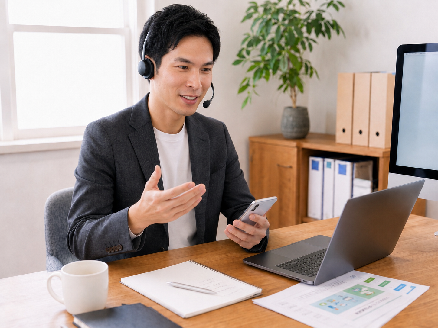 公開後も遠隔でIT相談を継続している様子
